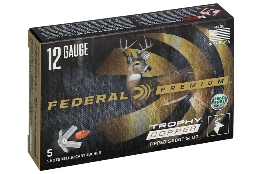 Federal 12 Ga 2-3/4 in 300 gr Trophy Copper Tipped Sabot Slug 5/Box
